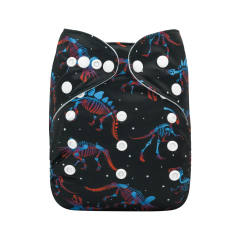 ALVABABY One Size Positioning Printed Cloth Diaper -Dinosaur (YDP64A)
