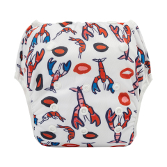 ALVABABY One Size Printed Swim Diaper- crayfish (SW102A)