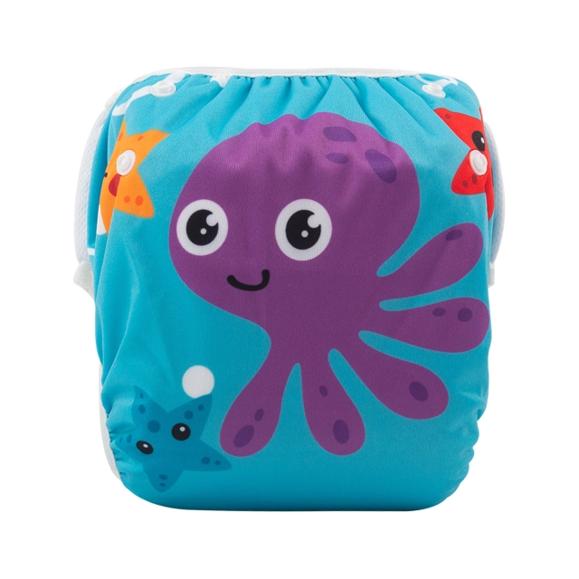 ALVABABY One Size Positioning Printed Swim Diaper -Octopus (SZD02A)