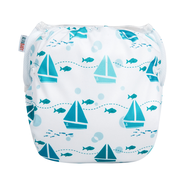 ALVABABY One Size Printed Swim Diaper- Fishes (SW05A)