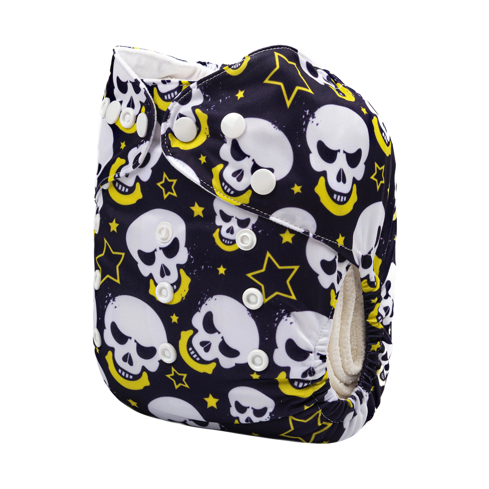 ALVABABY One Size Positioning Printed Cloth Diaper - (Skull, YDP82A)
