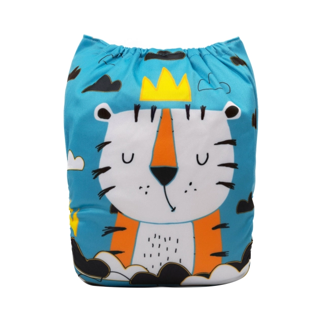 ALVABABY One Size Positioning Printed Cloth Diaper -Tiger (YDP77A)