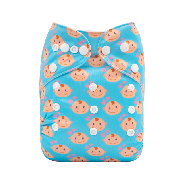 ALVABABY One Size Positioning Printed Cloth Diaper -Baby (YDP70A)