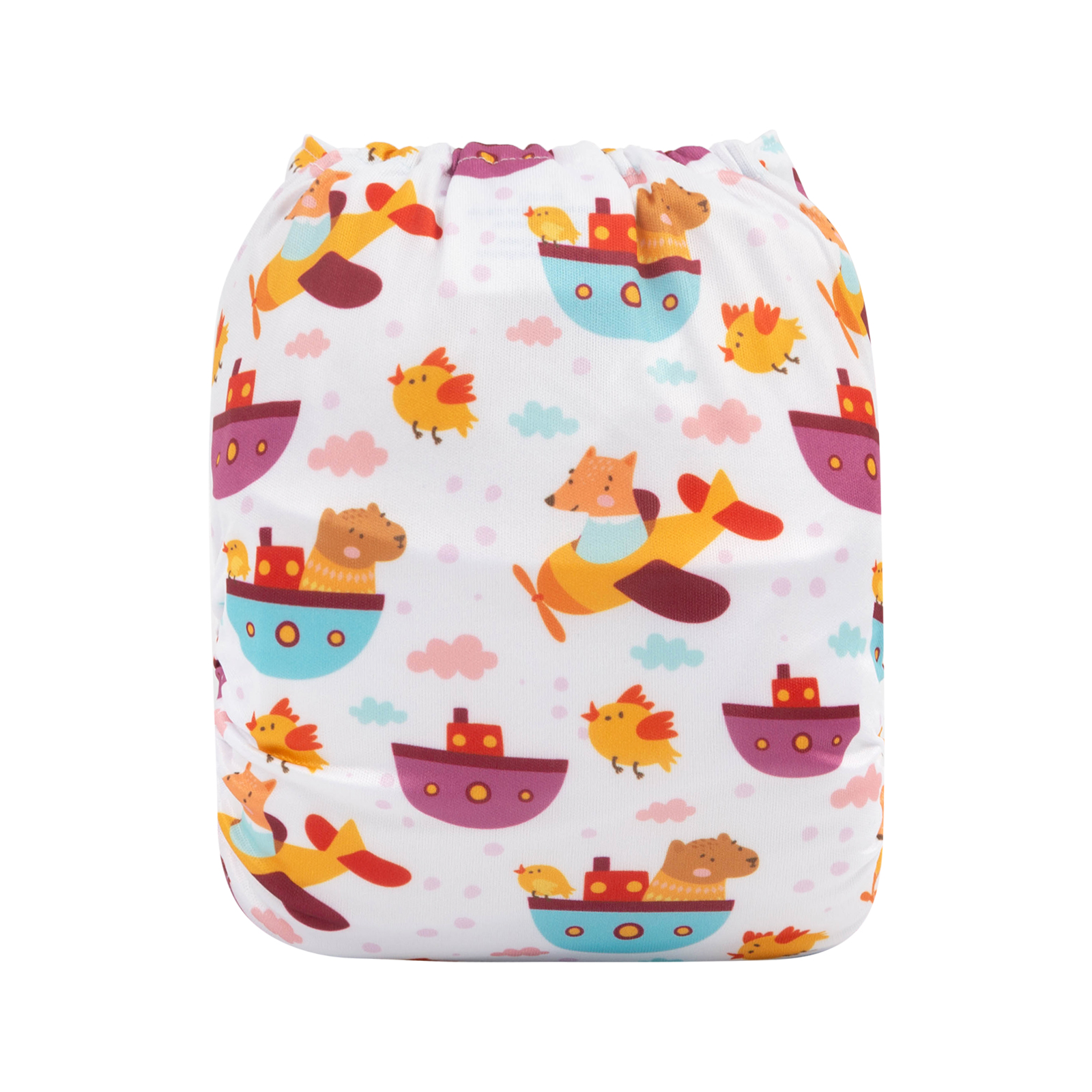 ALVABABY One Size Positioning Printed Cloth Diaper -Bear and chick (YDP67A)