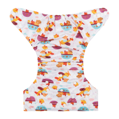 ALVABABY One Size Positioning Printed Cloth Diaper -Bear and chick (YDP67A)