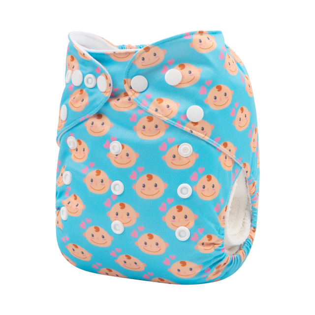 ALVABABY One Size Positioning Printed Cloth Diaper -Baby (YDP70A)