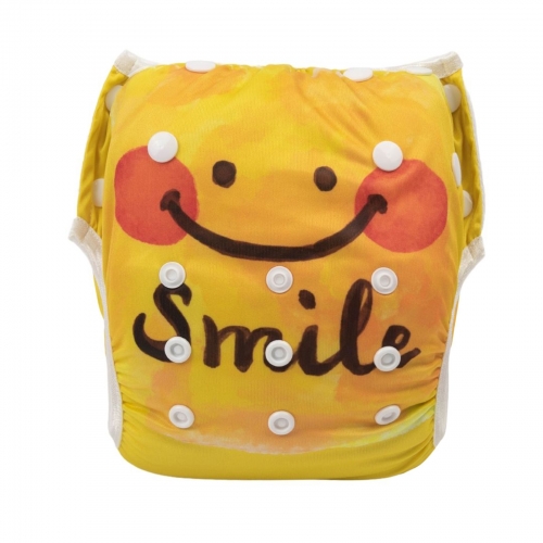 ALVABABY Reusable Swim Diaper - Adjustable One Size Swimwear for Infants & Toddlers (Smile, SWD83A)