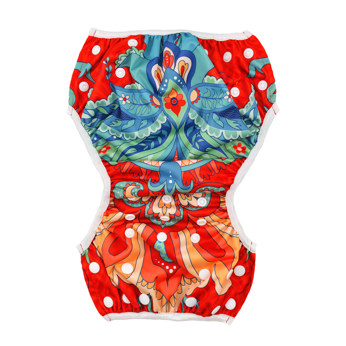 ALVABABY Reusable Swim Diaper - Adjustable One Size Swimwear for Infants & Toddlers (Blue and Orange, SWD47A)