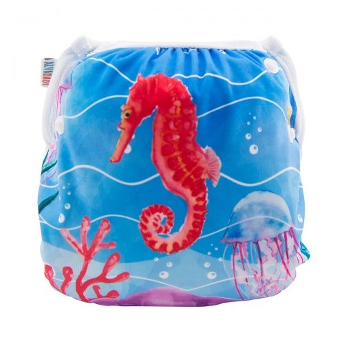 ALVABABY One Size Positioning Printed Swim Diaper-Hippocampus(DYK38A)