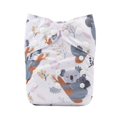 ALVABABY One Size Positioning Printed Cloth Diaper -Koala (YDP92A)