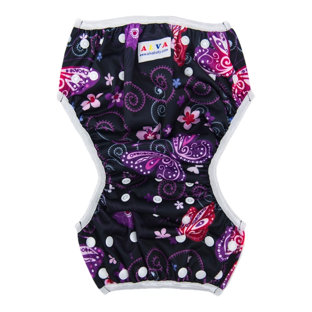 ALVABABY One Size Printed Swim Diaper-Butterfly and flowers(SW41A)