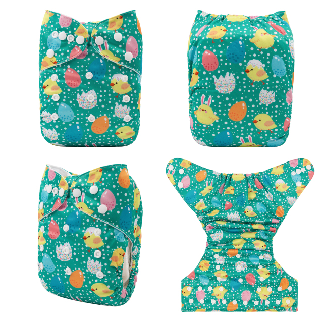 ALVABABY One Size Positioning Printed Cloth Diaper -Chick (YDP98A)