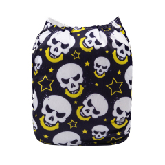 ALVABABY One Size Positioning Printed Cloth Diaper -Skull (YDP82A)