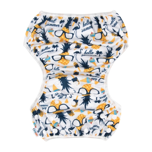 ALVABABY Reusable Swim Diaper - Adjustable One Size Swimwear for Infants & Toddlers  (Glasses, DYK57A)