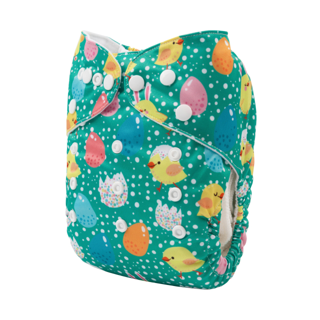 ALVABABY One Size Positioning Printed Cloth Diaper -Chick (YDP98A)