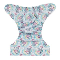 ALVABABY One Size Positioning Printed Cloth Diaper -Elephant (YDP84A)