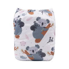 ALVABABY One Size Positioning Printed Cloth Diaper -Koala (YDP92A)