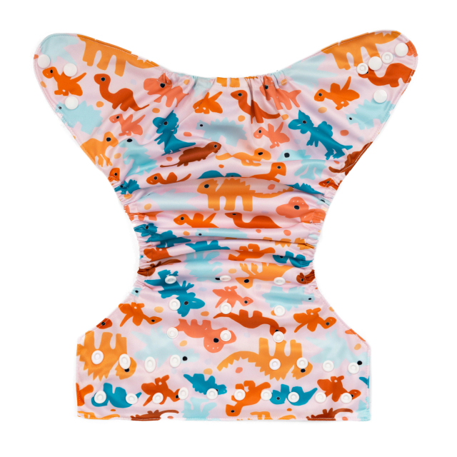 ALVABABY One Size Positioning Printed Cloth Diaper -Dinosaur (YDP79A)