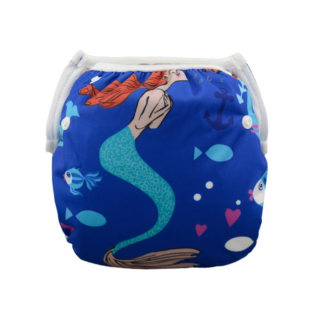 ALVABABY One Size Positioning  Printed Swim Diaper -Mermaid (SWD13A)