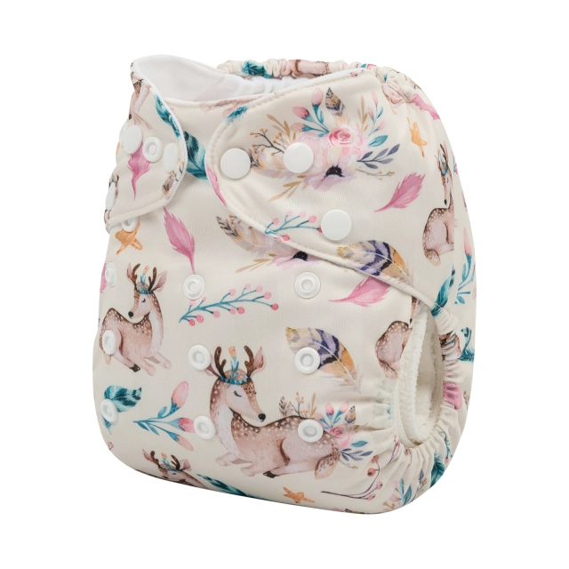 ALVABABY One Size Positioning Printed Cloth Diaper -Elk (YDP43A)