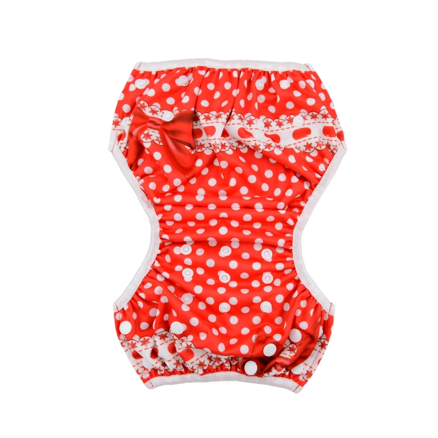 ALVABABY One Size Positioning  Printed Swim Diaper -Red (SWD21A)