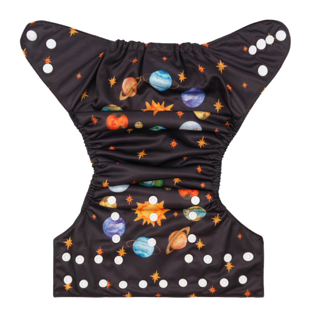 ALVABABY One Size Positioning Printed Cloth Diaper -Planet (YDP95A)