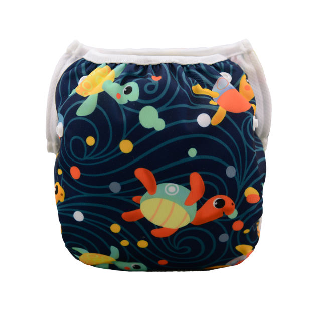 ALVABABY One Size Positioning Printed Swim Diaper-Turtles(SWD25A)