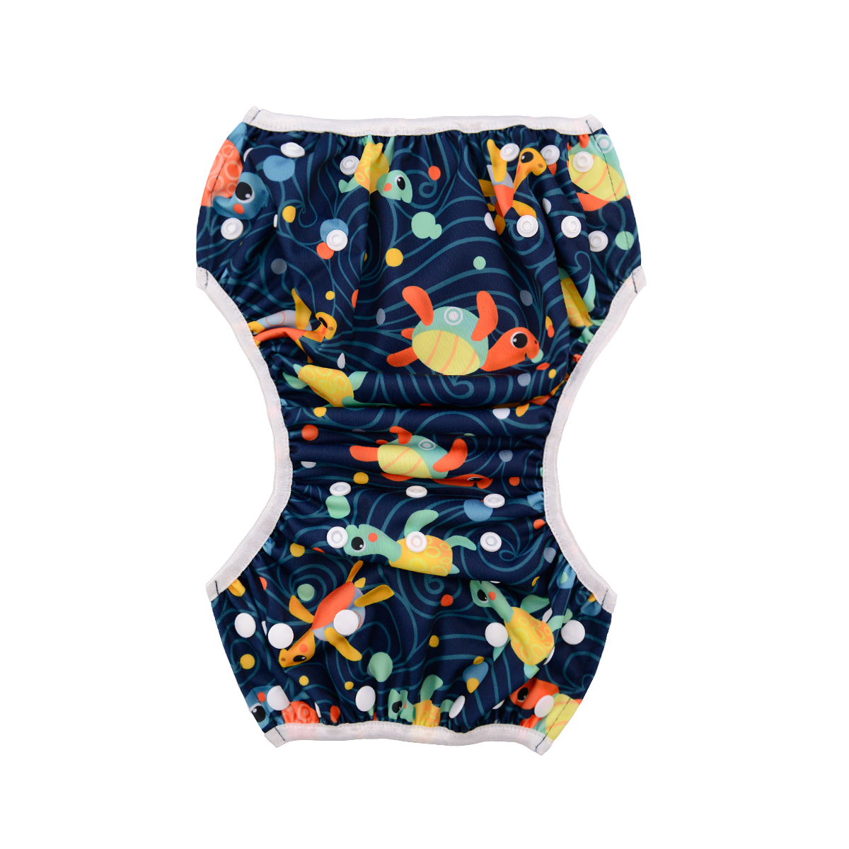 ALVABABY Reusable Swim Diaper - Adjustable One Size Swimwear for Infants & Toddlers (Turtle, SWD25A)