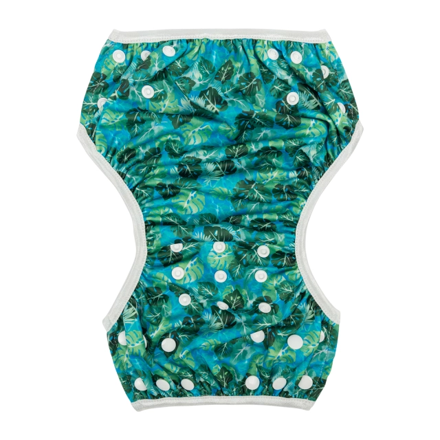 ALVABABY One Size Printed Swim Diaper-leaves  (SW100A)