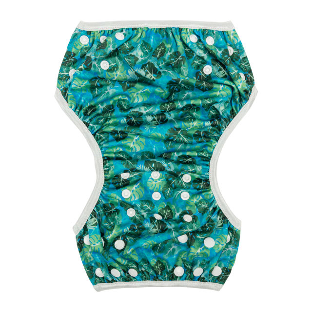 ALVABABY One Size Printed Swim Diaper-leaves  (SW100A)
