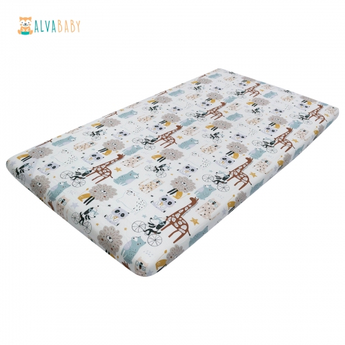 ALVABABY Cotton Crib Sheet, Baby Bassinet Pads/Mattress