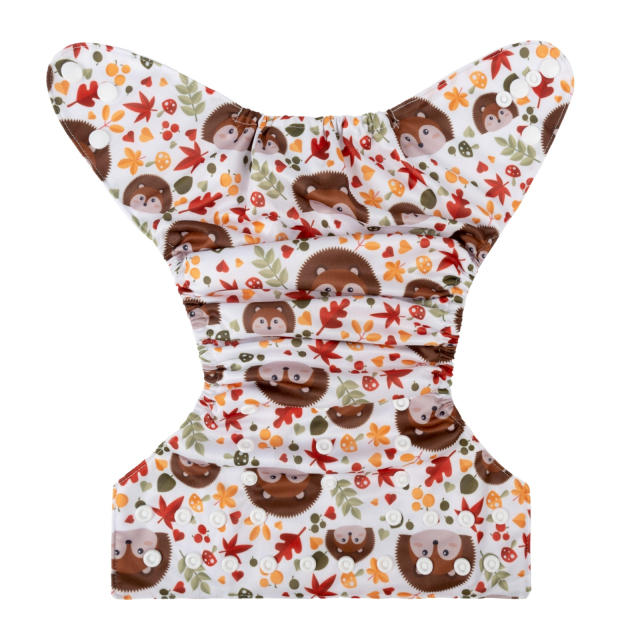 ALVABABY One Size Positioning Printed Cloth Diaper -Hedgehog (YDP106A)