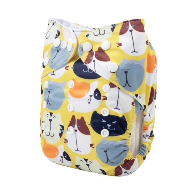 ALVABABY One Size Positioning Printed Cloth Diaper -Animals(YDP102A)