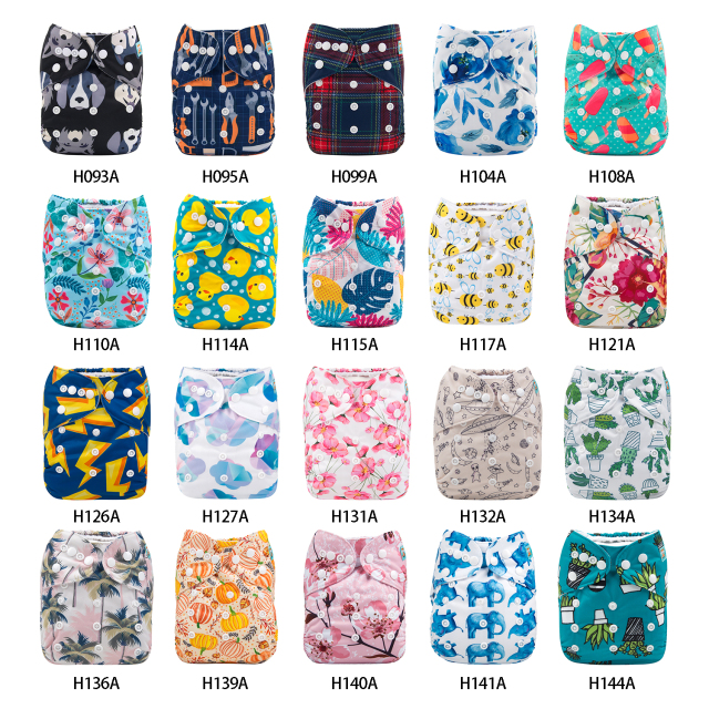 (Multi-packs) 15PCS One Size Regular Print Diapers