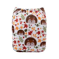 ALVABABY One Size Positioning Printed Cloth Diaper -Hedgehog (YDP106A)