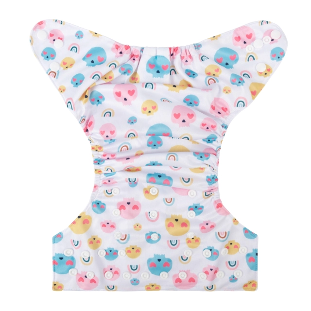 ALVABABY One Size Positioning Printed Cloth Diaper -Rainbow and cartoon (YDP105A)