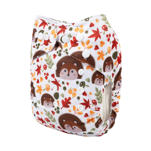 ALVABABY One Size Positioning Printed Cloth Diaper -Hedgehog (YDP106A)