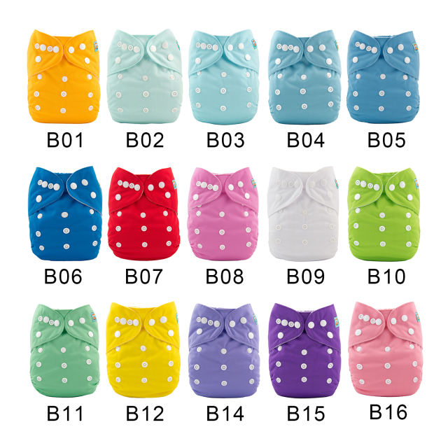 (Multi-packs) 50PCS One Size Solid Diapers