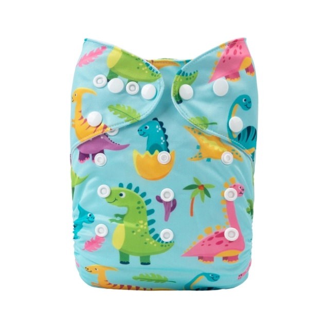 ALVABABY One Size Positioning Printed Cloth Diaper -Dinosaur (YDP104A)
