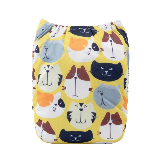 ALVABABY One Size Positioning Printed Cloth Diaper -Animals(YDP102A)