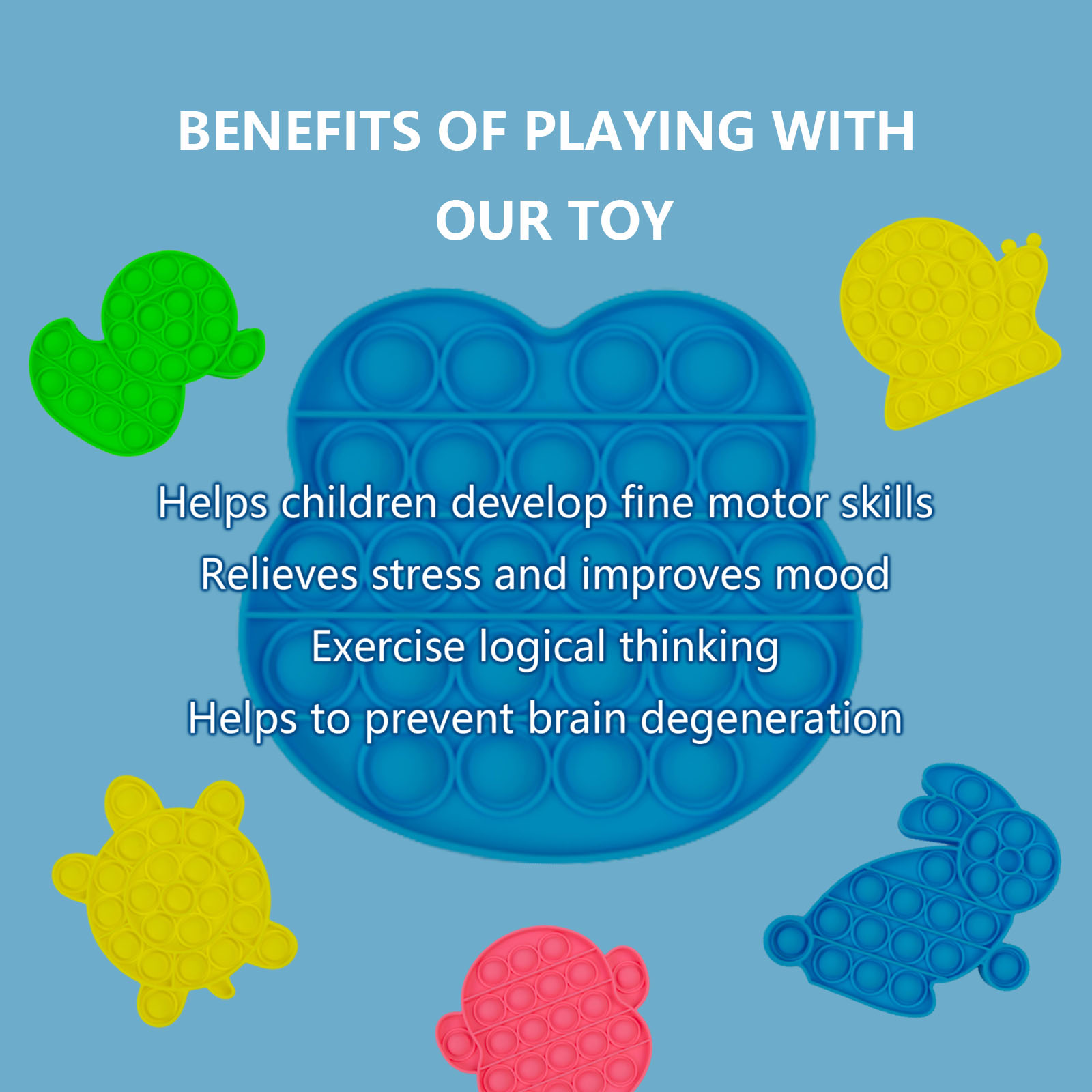 1PCS Bubble Fidget Sensory Toy Yellow Turtle