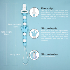ALVABABY Silicone Pacifier Clip with Unicorn Teether, Teething Toy or Soothie, Baby Shower Gift (SPWZ03)