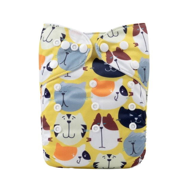 ALVABABY One Size Positioning Printed Cloth Diaper -Animals(YDP102A)