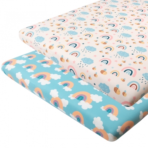 ALVABABY Stretchy Play Playard Sheet, Portable Crib Sheet