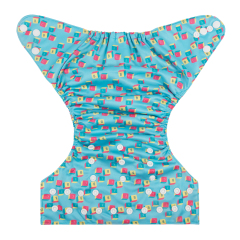 ALVABABY One Size Positioning Printed Cloth Diaper -Letter block (YDP111A)
