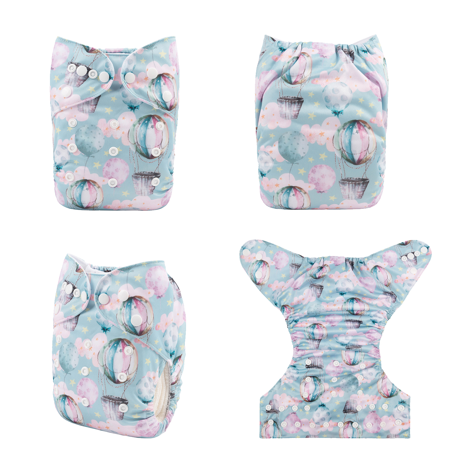 ALVABABY Positioning Cloth Diaper - One Size Adjustable Washable & Reusable Diaper for Babies and Toddlers  (Hot air balloon, YDP112A)