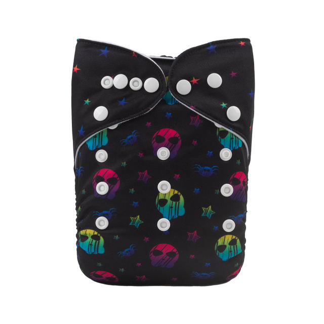 ALVABABY Halloween One Size Positioning Printed Cloth Diaper -Ghost (QD59A)