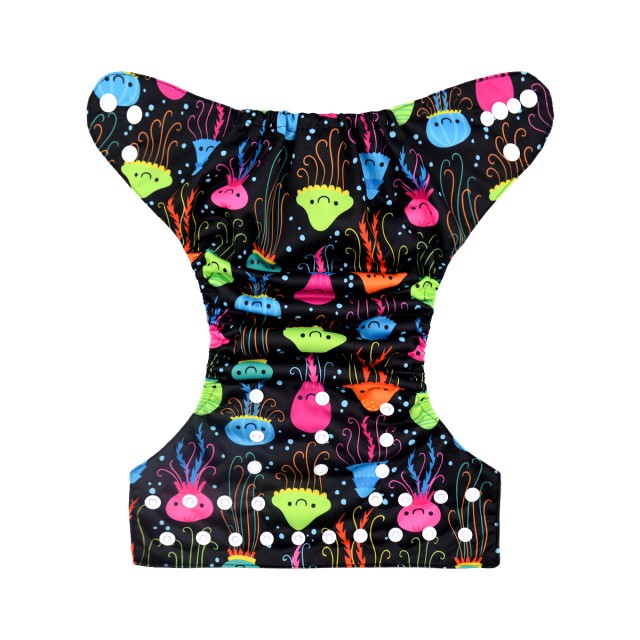 ALVABABY One Size Print Pocket Cloth Diaper-Jellyfish (H054A)