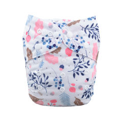 ALVABABY One Size Print Pocket Cloth Diaper -flowers(H050A)