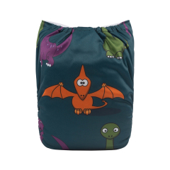 ALVABABY One Size Positioning Printed Cloth Diaper -Dinosaur (YDP114A)